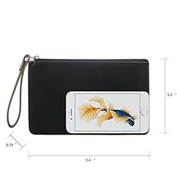 DAVID JONES Women's Synthetic Leather Crossbody Wristlet Clutch with Wrist Strap - Picture 11 of 11